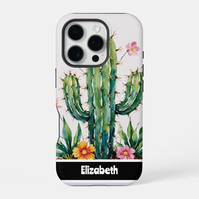 Coque iPhone Téléphone Impasto Fleur de Cactus (Verso)