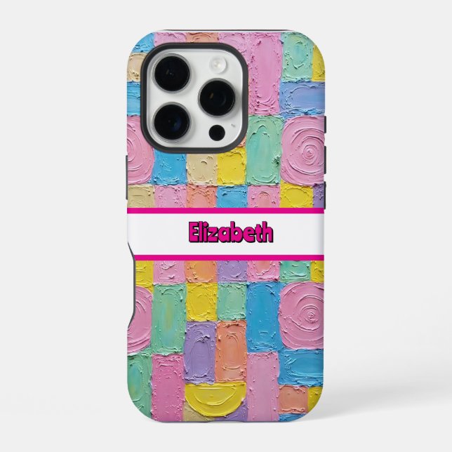 Coque iPhone Téléphone intelligent abstrait géométrique pastel  (Verso)
