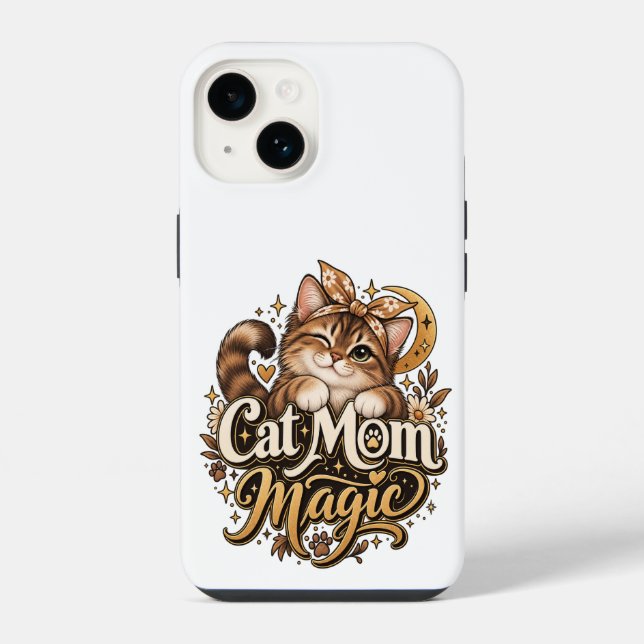 Coque iPhone Téléphone Magique Maman Chat | Iphone Esthétique M (Verso)