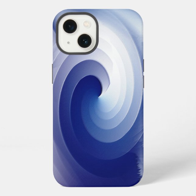 Coque iPhone Tempête bleu saphir (Verso)