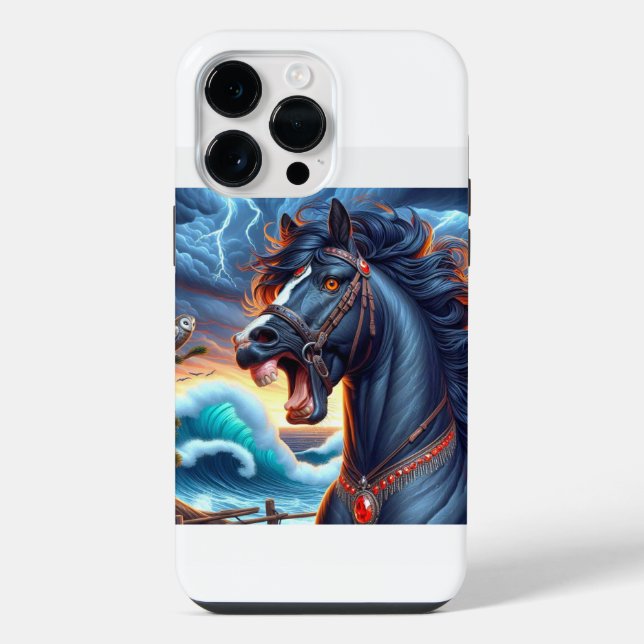 Coque iPhone Tempête de Cheval Noir (Verso)