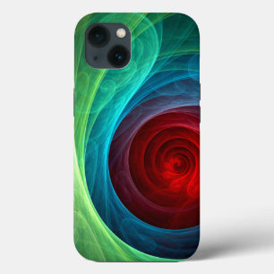 Etui iPhone 13 Tempête rouge Floral Art moderne Abstrait Motif co