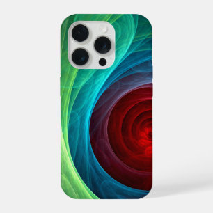 Coque iPhone 15 Pro Tempête rouge Floral Moderne Abstrait Art Motif de