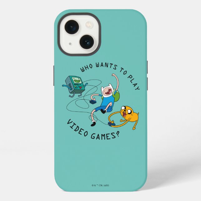 Coque iPhone Temps d'aventure | Finn & Jake Jouer avec BMO (Verso)