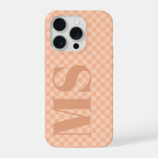 Coque iPhone 15 Pro Tendance Peach Fuzz Vérifier Initiales personnalis
