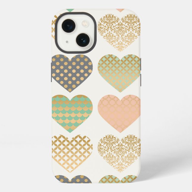 Coque iPhone tendances modernes coeurs graphiques (Verso)