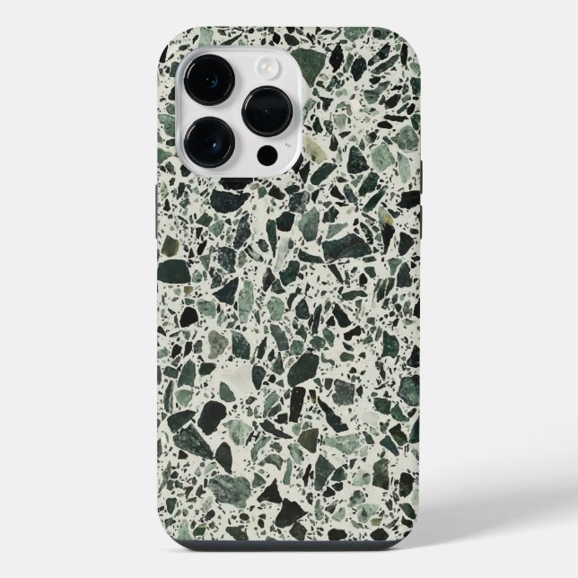 Coque iPhone Terrazzo Vert Moderne (Verso)