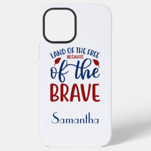Coque iPhone 12 Pro Max Terre des libres grâce aux courageux Rouge Bleu Be