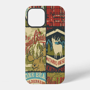 Coque iPhone 12 Territoires du Nord Aventure : Patchwork Symboliqu