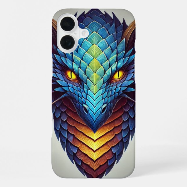 Coque iPhone Tête de dragon bleu (Verso)