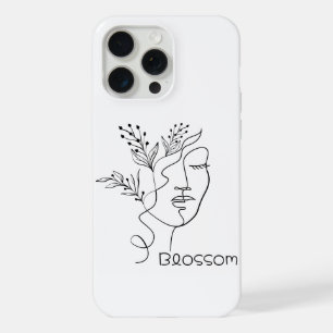Coque iPhone 15 Pro Max Tête de femme en ligne artistique élégante et mini
