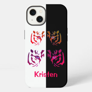Etui iPhone 13 Tête de Tigre Noir & Blanc