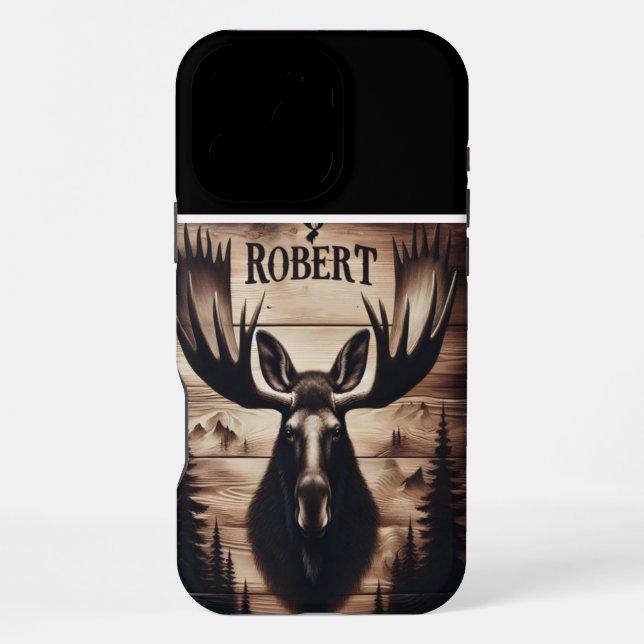 Coque iPhone Tête d'orignal de Robert (Verso)
