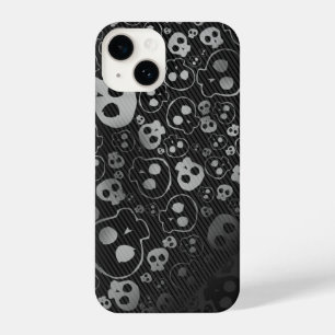Coque Pour iPhone 14 têtes de crâne blanc et noir