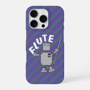 Coque iPhone 16 Pro Texte de robot de flûte