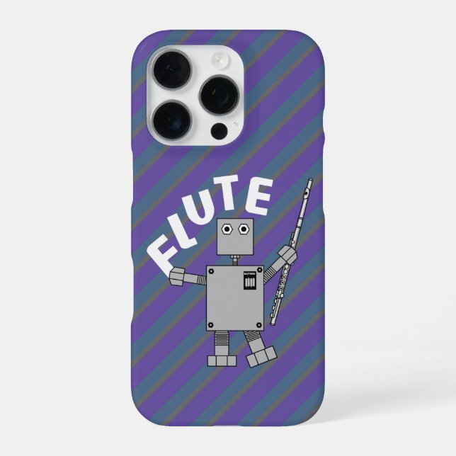 Coque iPhone Texte de robot de flûte (Verso)