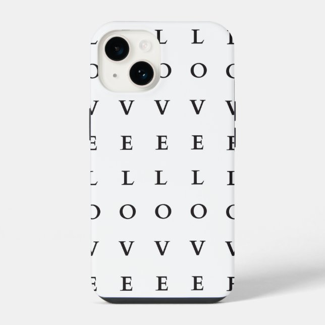 Coque iPhone Texte noir et blanc Love  (Verso)