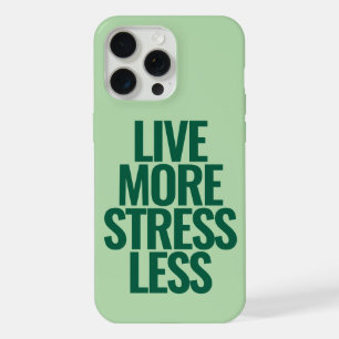 Coque iPhone 15 Pro Max Texte personnalisé drôle Vivre plus Stress moins V