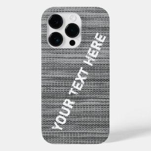 Coque iphone texte personnalisé Faux Grey Fabric