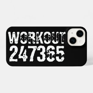 Coque Pour iPhone 14 Texte usé et rayé Workout 247365 blanc