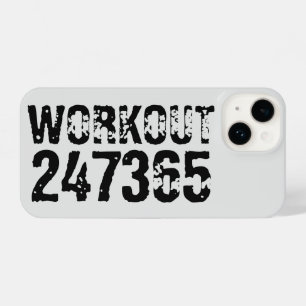 Coque Pour iPhone 14 Texte usé et rayé Workout 247365 noir