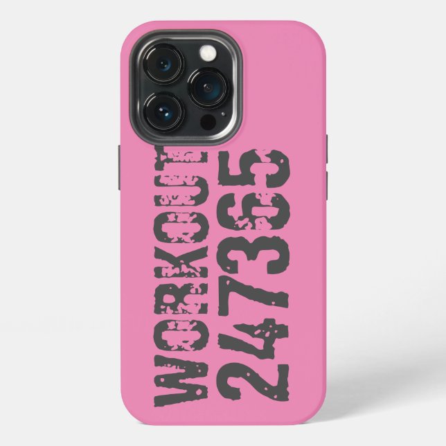 Coque iPhone Texte usé et rayé Workout 247365 rose (Dos)
