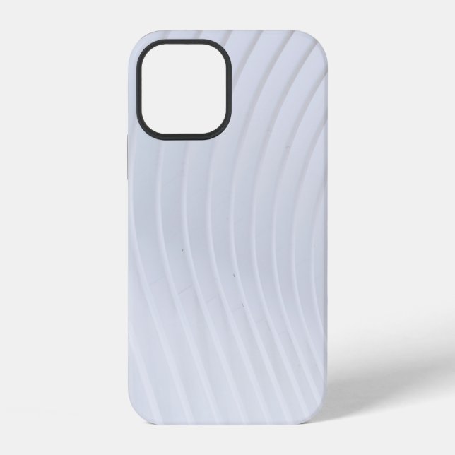 Coque iPhone Textile rayé blanc et gris (Verso)