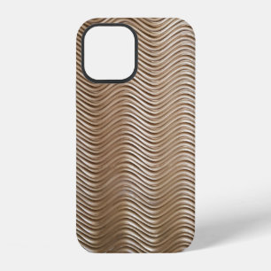 Coque iPhone 12 Textile rayé blanc et gris