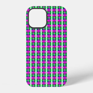 Coque iPhone 12 texture abstraite, motif carreaux colorés, gigue r
