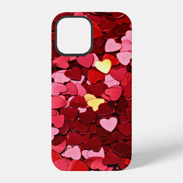 Coque iPhone texture Arrière - plan coeur rouge (Verso)