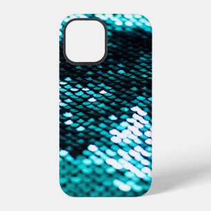 Coque iPhone 12 Texture brillante à paillettes vert foncé