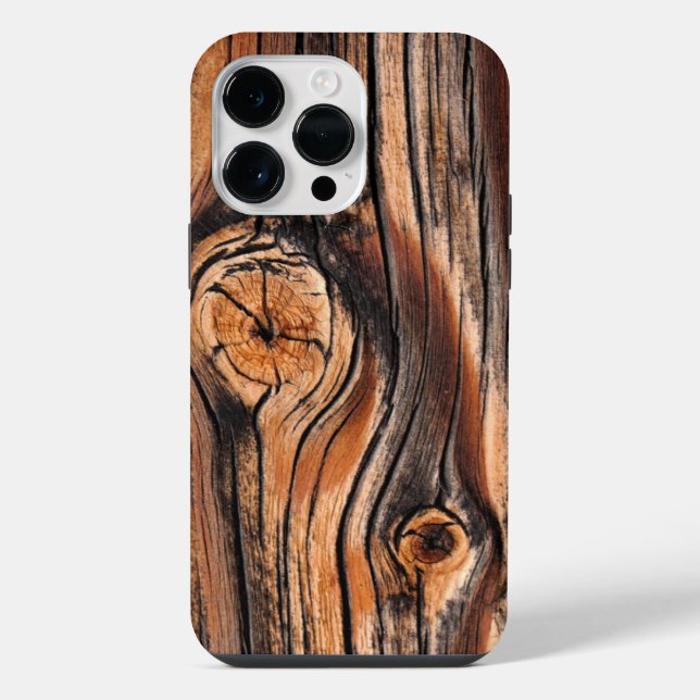 Coque iPhone Texture de bois cool unique (Verso)
