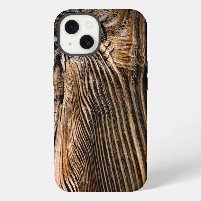 Coque iPhone Texture de bois cool unique (Verso)