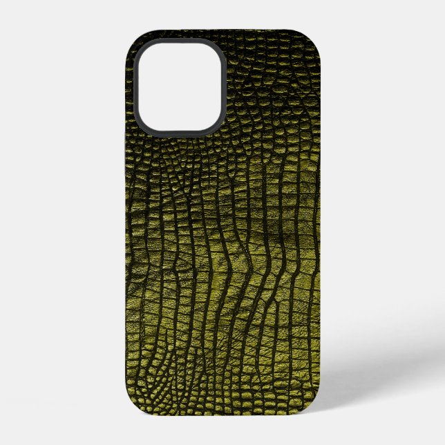Coque iPhone Texture de crocodile sombre de luxe (Verso)