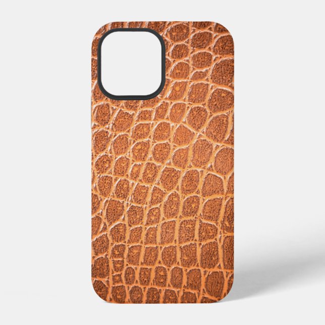 Coque iPhone Texture de cuir brun, fond, peau, abstrait (Verso)