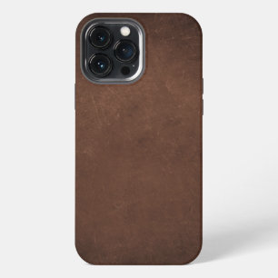 Etui iPhone 13 Pro Max Texture de cuir cognac vintage en détresse