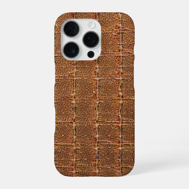 Coque iPhone Texture de cuir de taupe moderne croc (Verso)