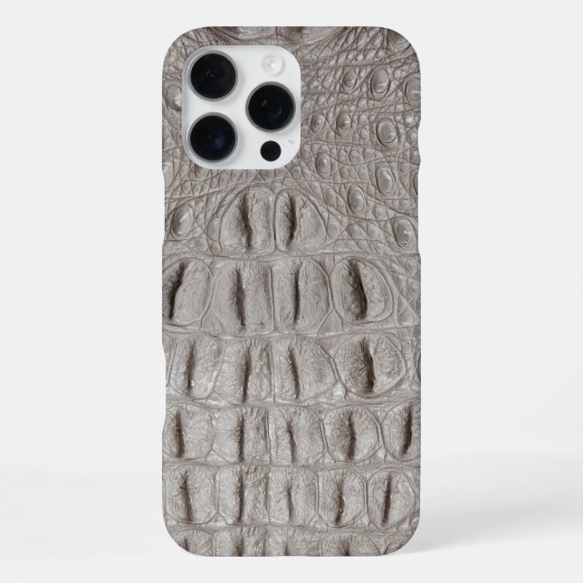 Coque iPhone Texture de cuir de taupe moderne crocodile (Verso)