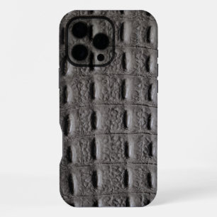 Coque iPhone 16 Pro Max Texture de cuir de taupe moderne crocodile