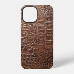 Coque iPhone 12 Texture de cuir véritable fond rapproché, embo