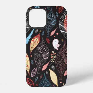 Coque iPhone 12 Texture de feuille d'automne