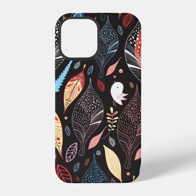Coque iPhone Texture de feuille d'automne (Verso)