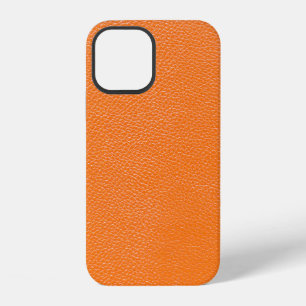 Coque iPhone 12 Texture de fond de motif en cuir orange cuir,t