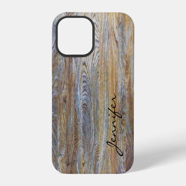 Coque iPhone Texture de grain de bois (Verso)