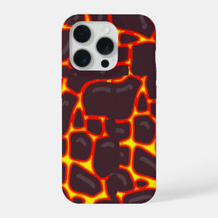 Coque iPhone 15 Pro Texture de lave volcanique en fusion Motif abstrai