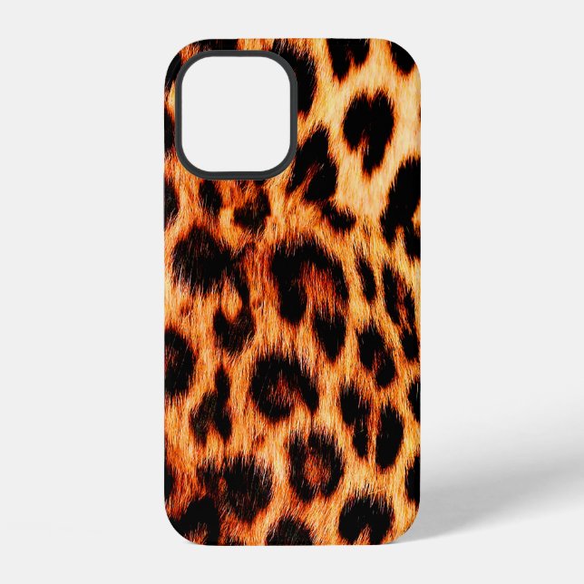 Coque iPhone Texture de léopard sans couture, fourrure de léopa (Verso)