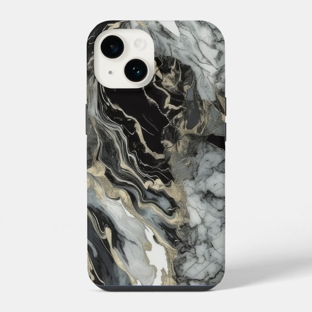 Coque iPhone Texture de luxe inspirée de l'agate de marbre  (Verso)