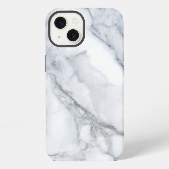Coque iPhone Texture de marbre blanc Carrara Calacatta (Verso)
