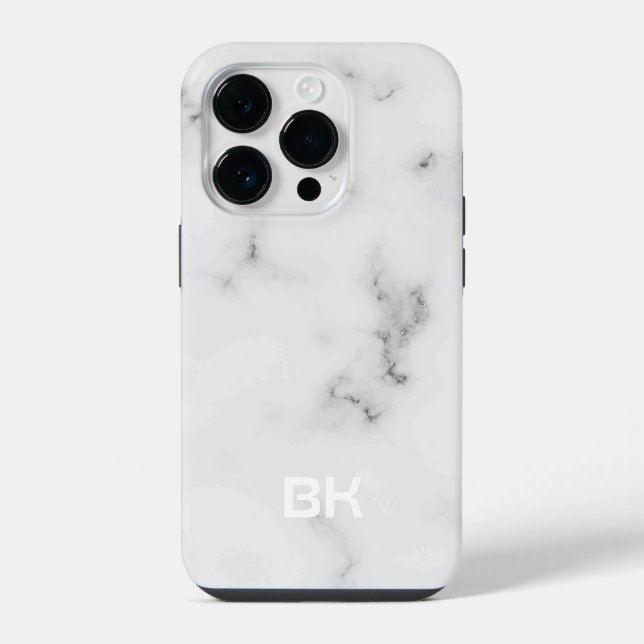 Coque iPhone Texture de marbre blanc de luxe (Verso)