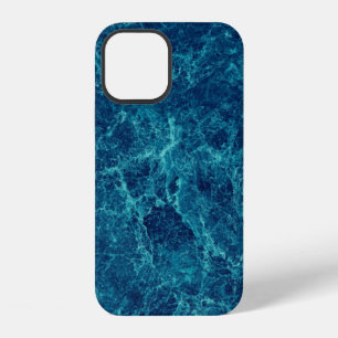 Coque iPhone 12 Texture de marbre bleu marine